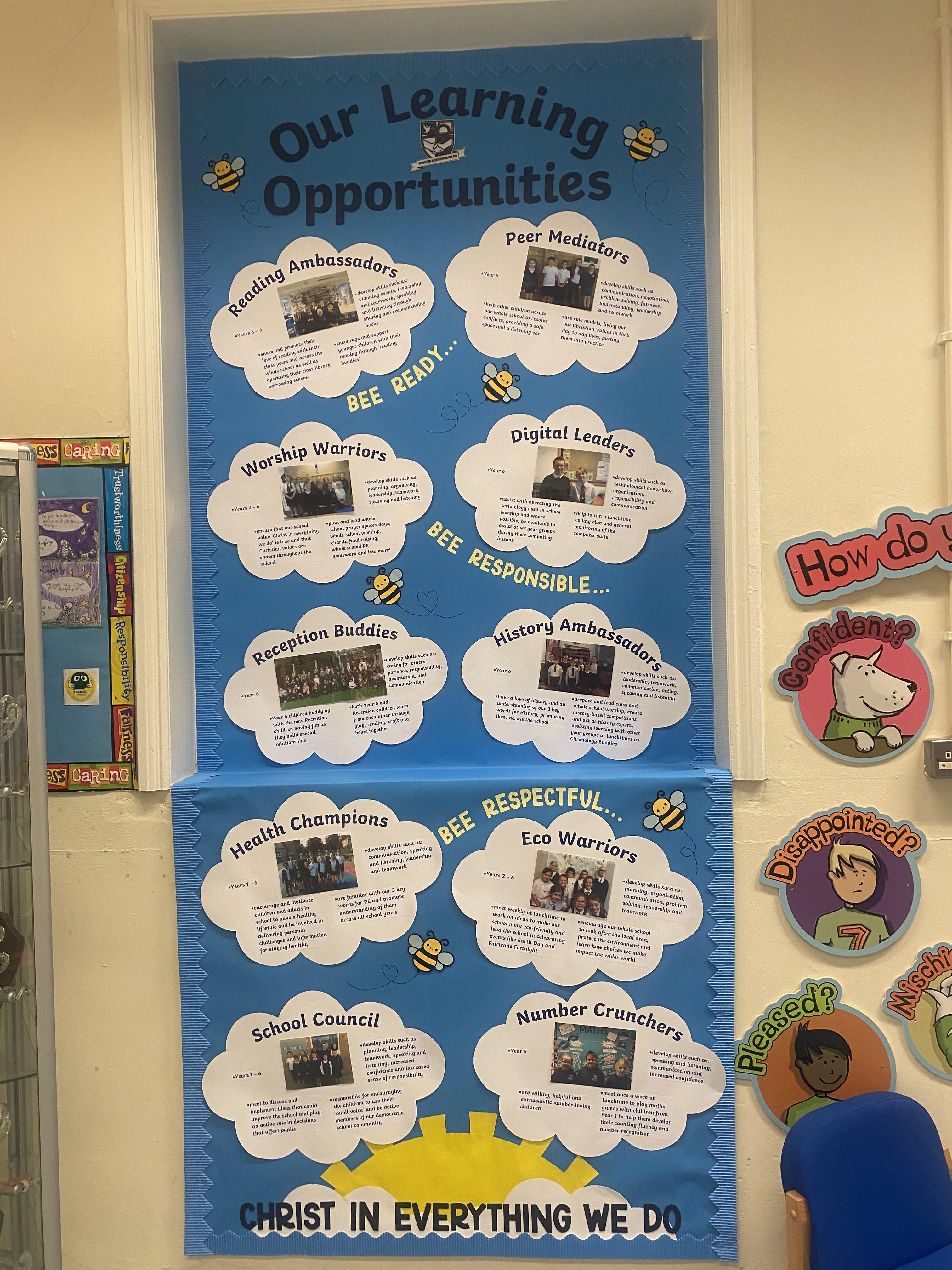 Pupil Leadership Opportunities are woven into our curriculum to enable children to gain va