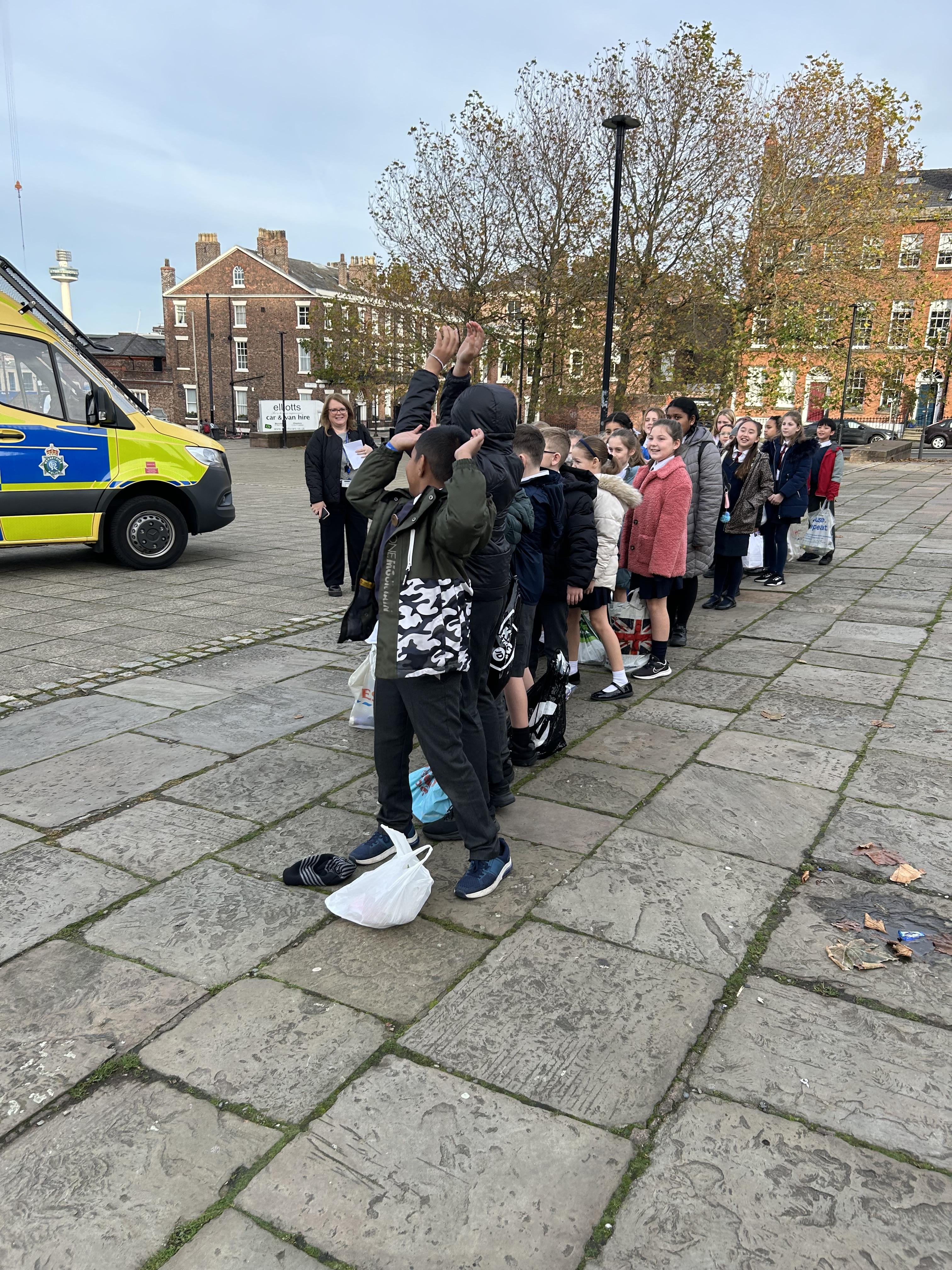 Mexican wave with the police!