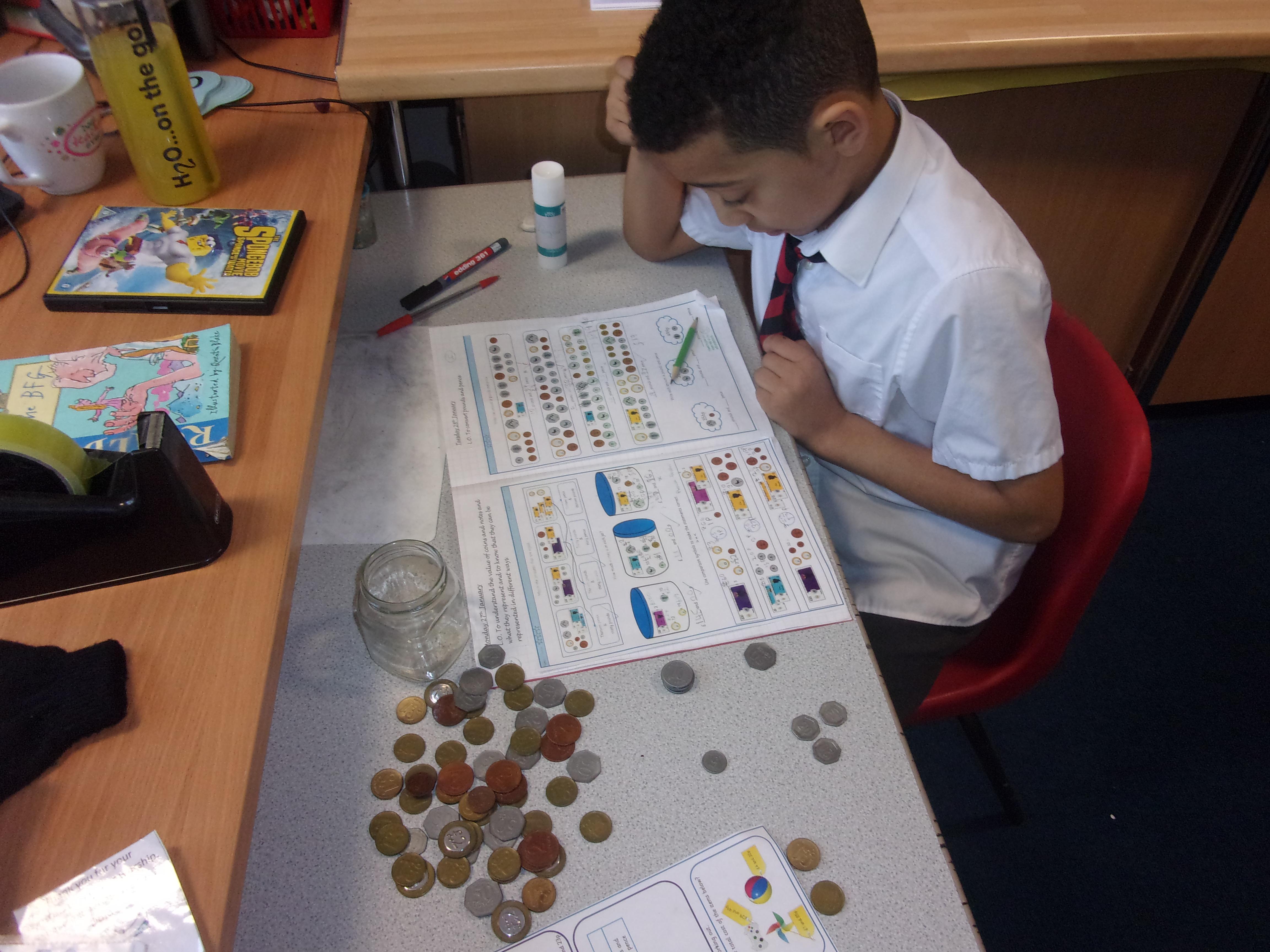 The value of money, converting and adding.