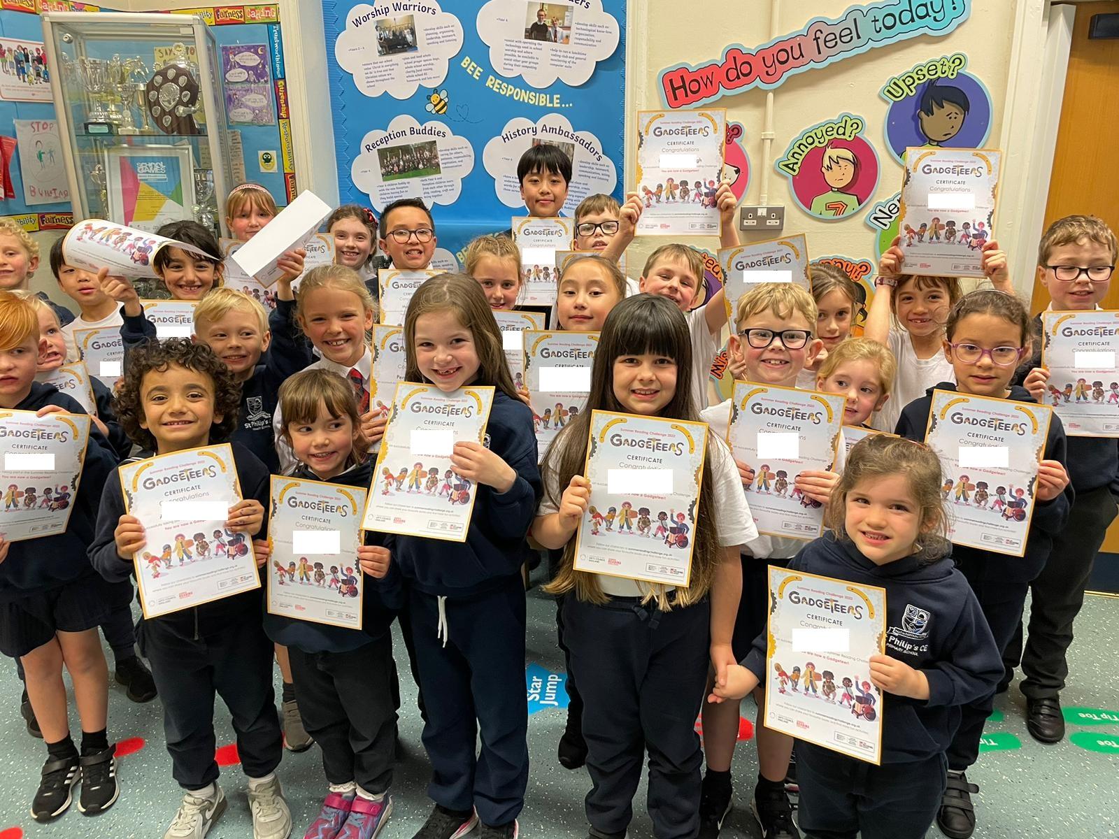 Our wonderful children who completed this year's Summer Reading Challenge!