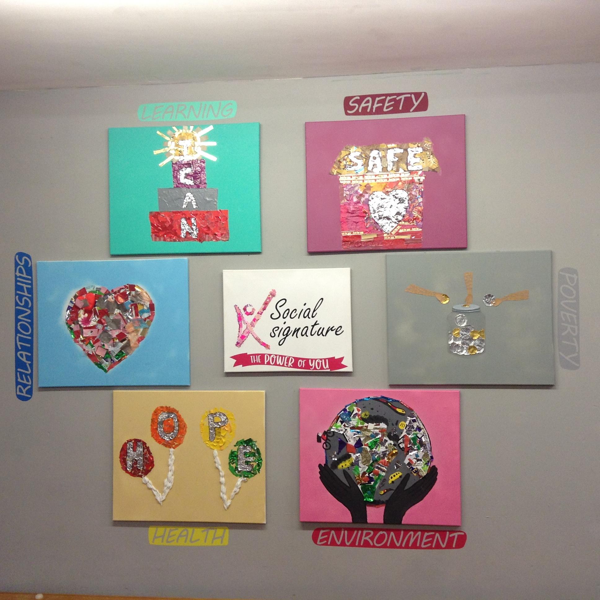 Finished canvas work